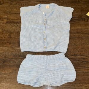 Kids Blue Knit Matching Set